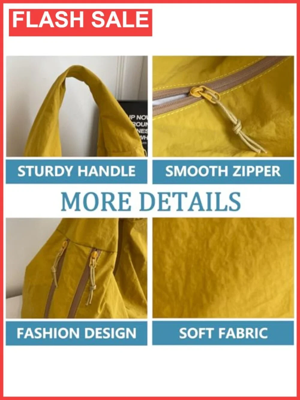 KAMEILONG Large Nylon Hobo Bag Women Crescent Shoulder Bag Vintage Tote Bag